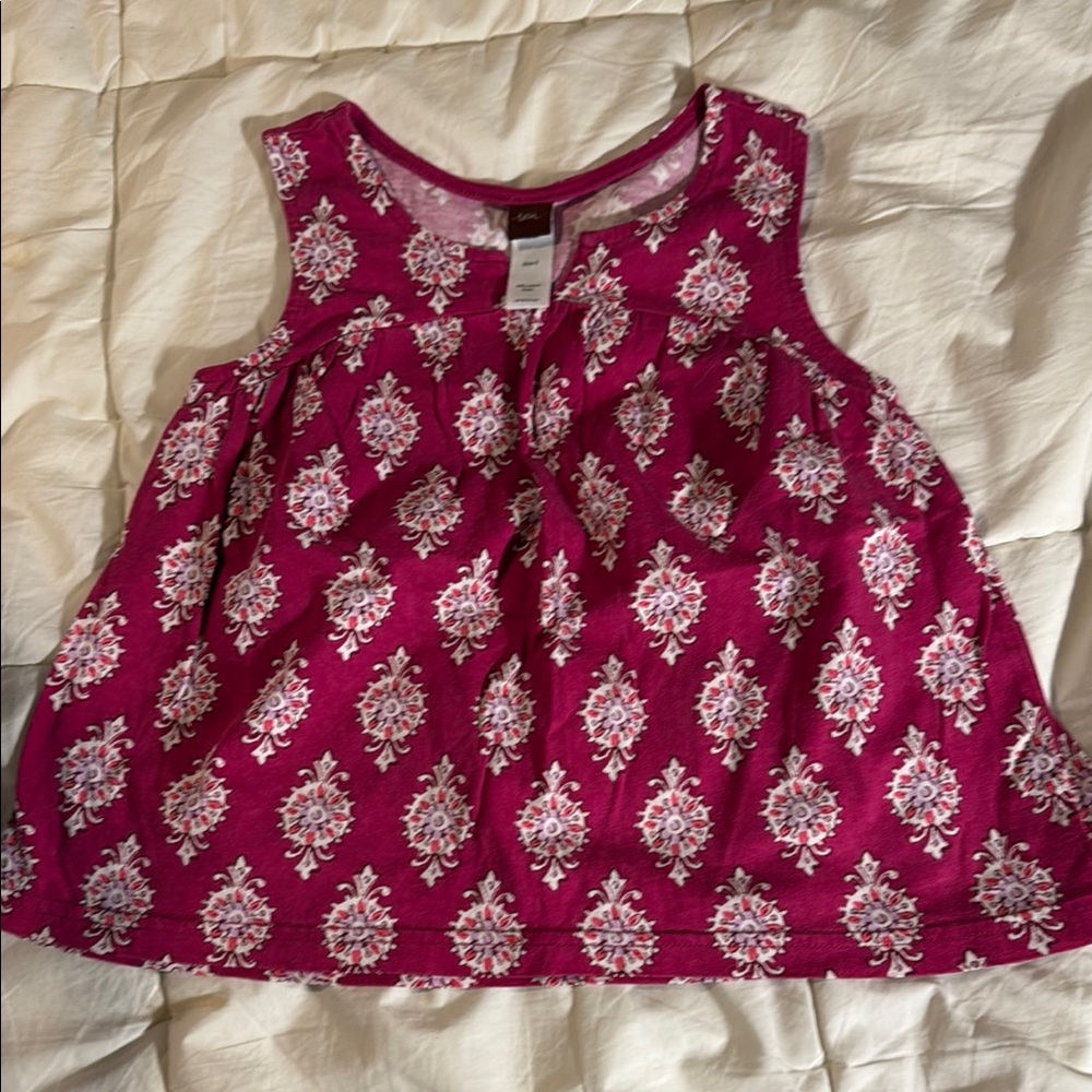 Tea Collection Pink Patterned Kids Top